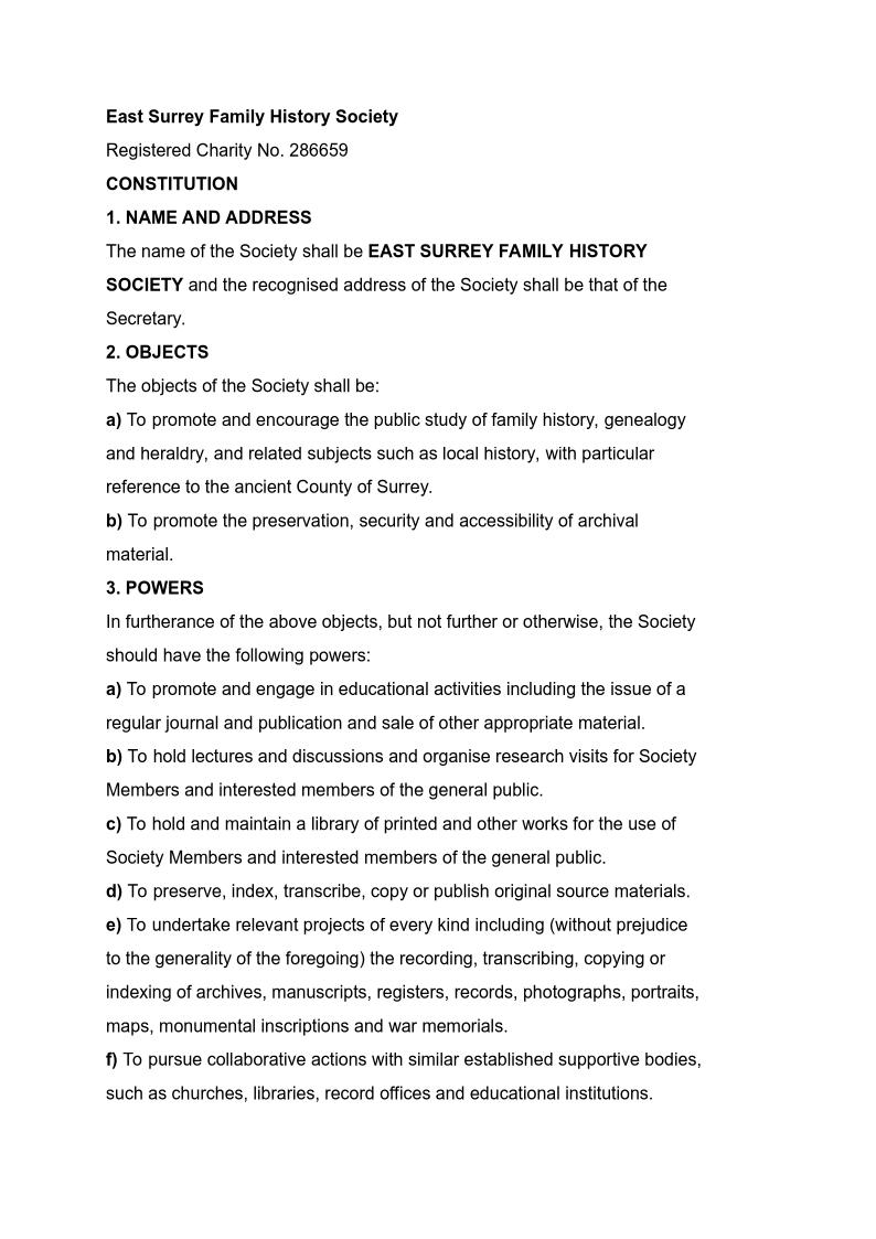 ESFHS Constitution