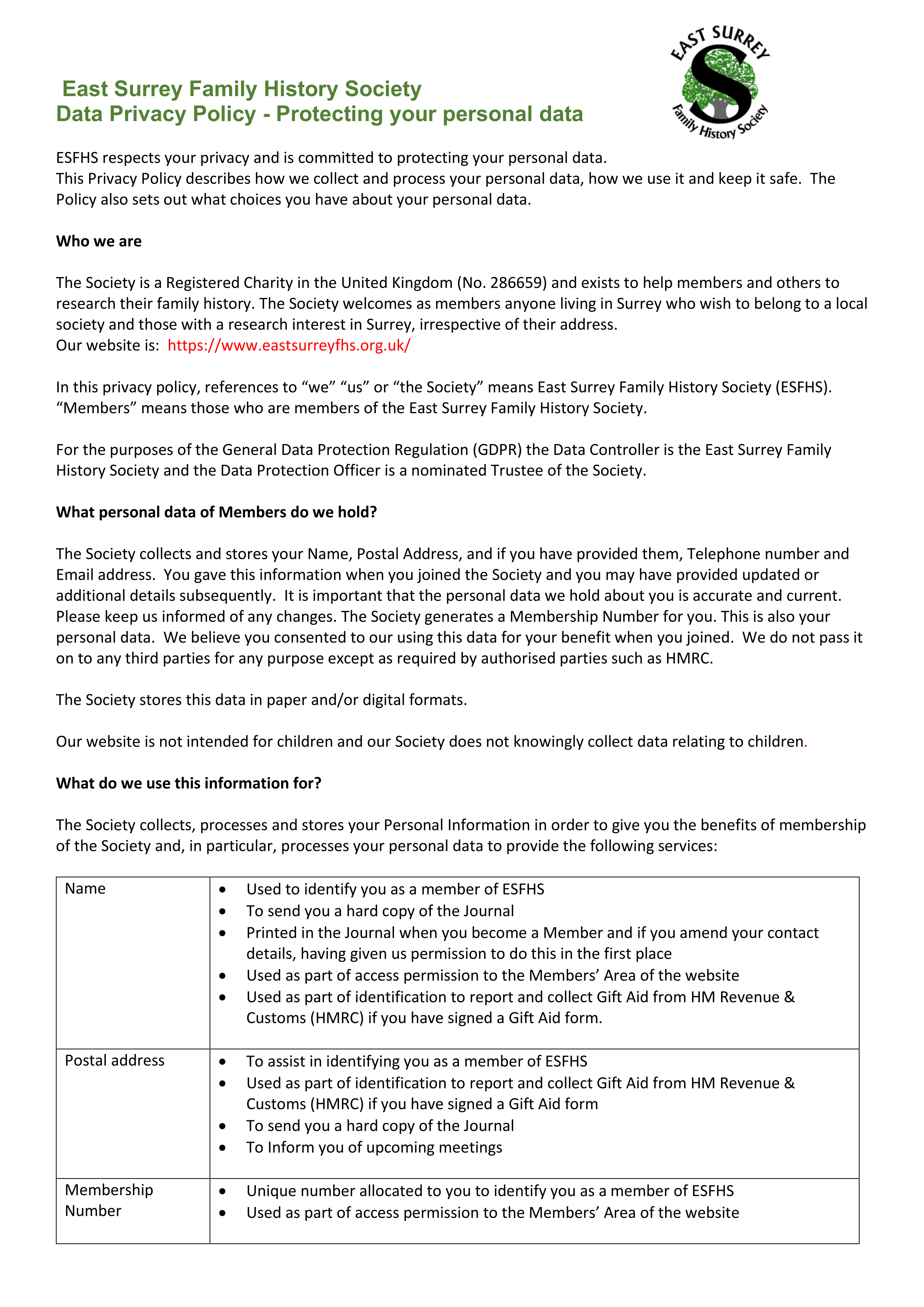 ESFHS Privacy Policy1